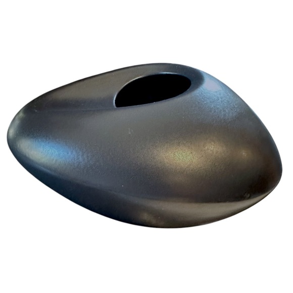 Ikea Bigarro Vase Dark Gray Matte Stoneware Modern Minimalist MCM Design - Picture 4 of 11